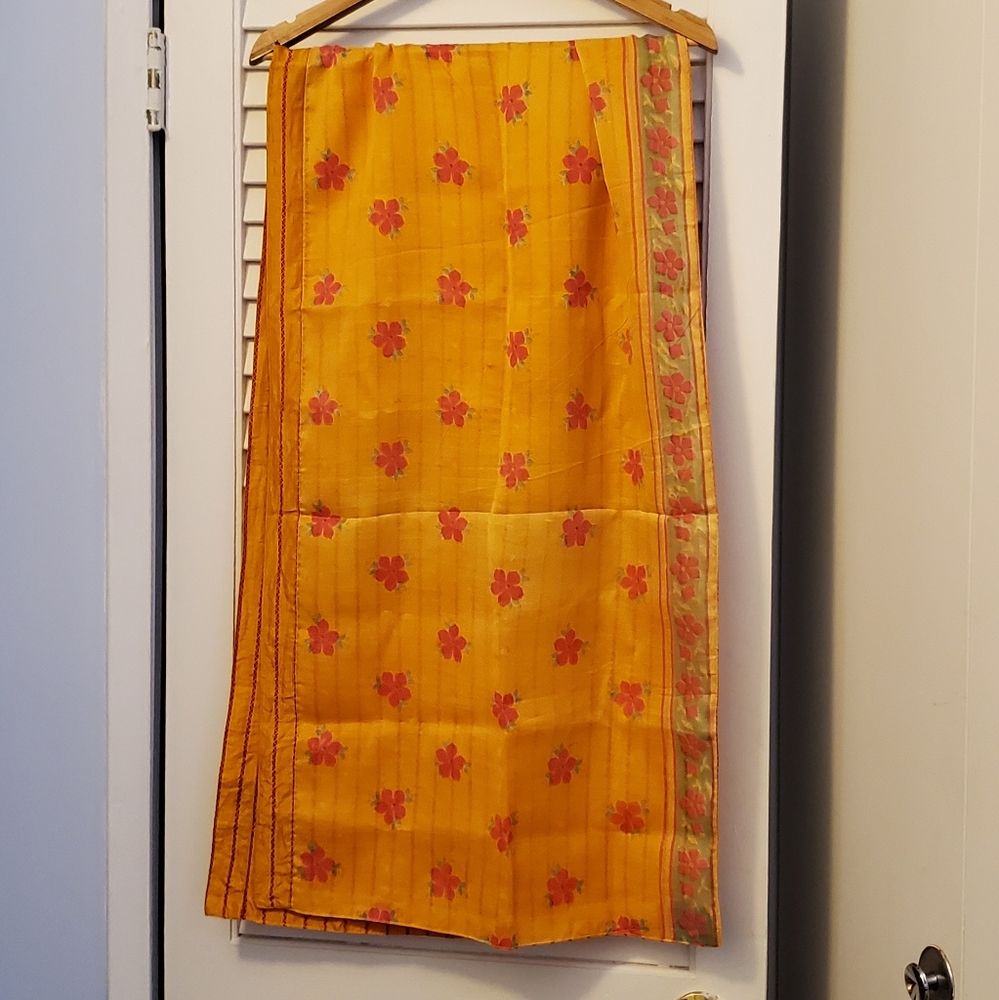 Artisan Made Sari Silk & Cotton Scarf